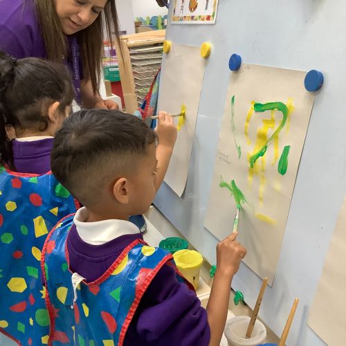 Our first paintings at school!